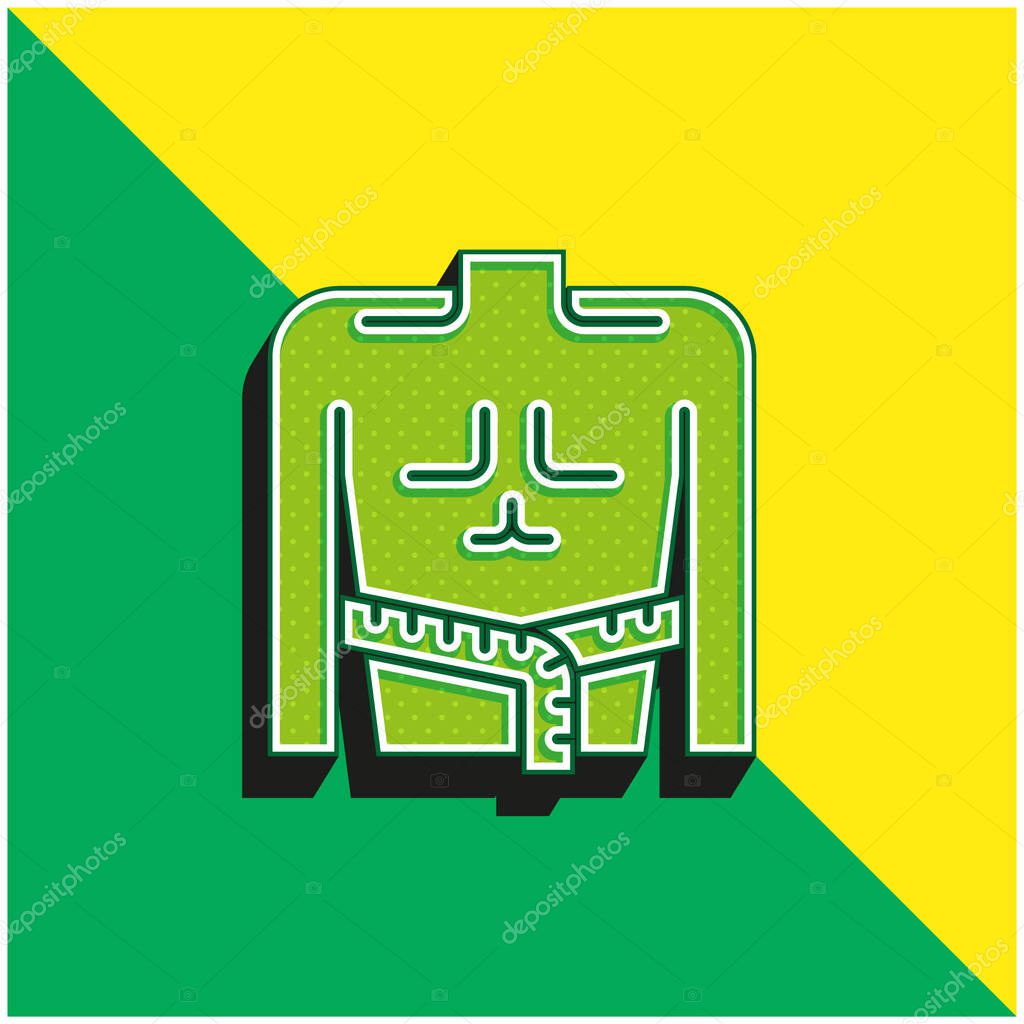 Body Mass Green and yellow modern 3d vector icon logo