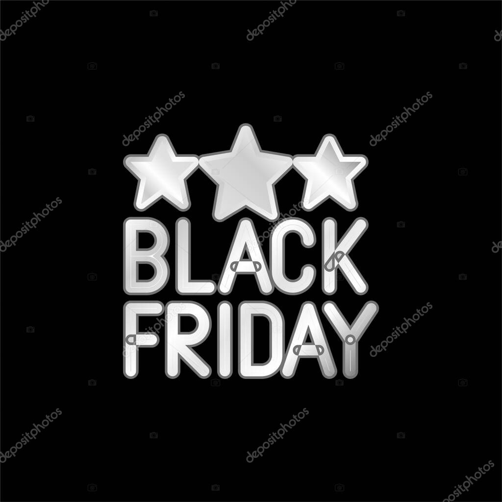 Black Friday silver plated metallic icon