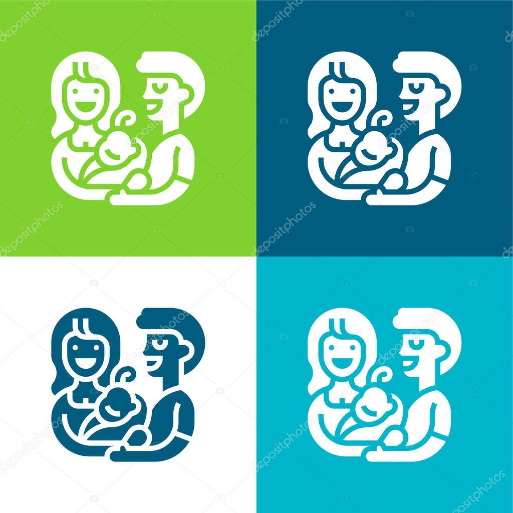 Adoption Flat four color minimal icon set