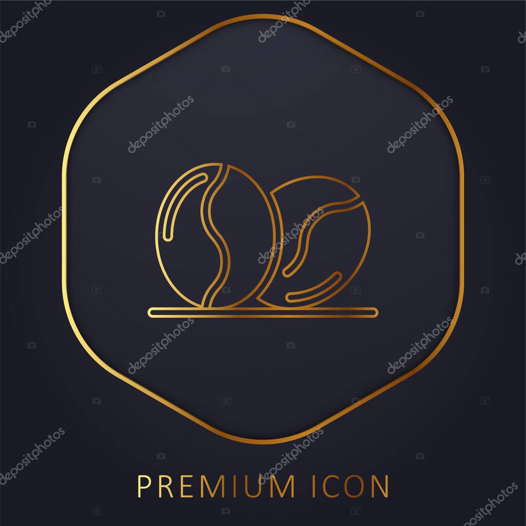 Beans golden line premium logo or icon