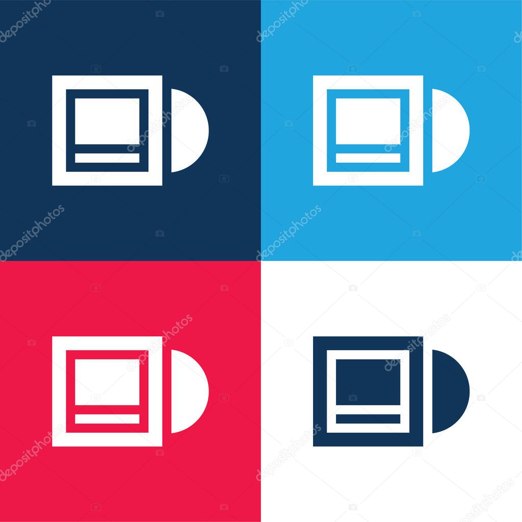 Album blue and red four color minimal icon set