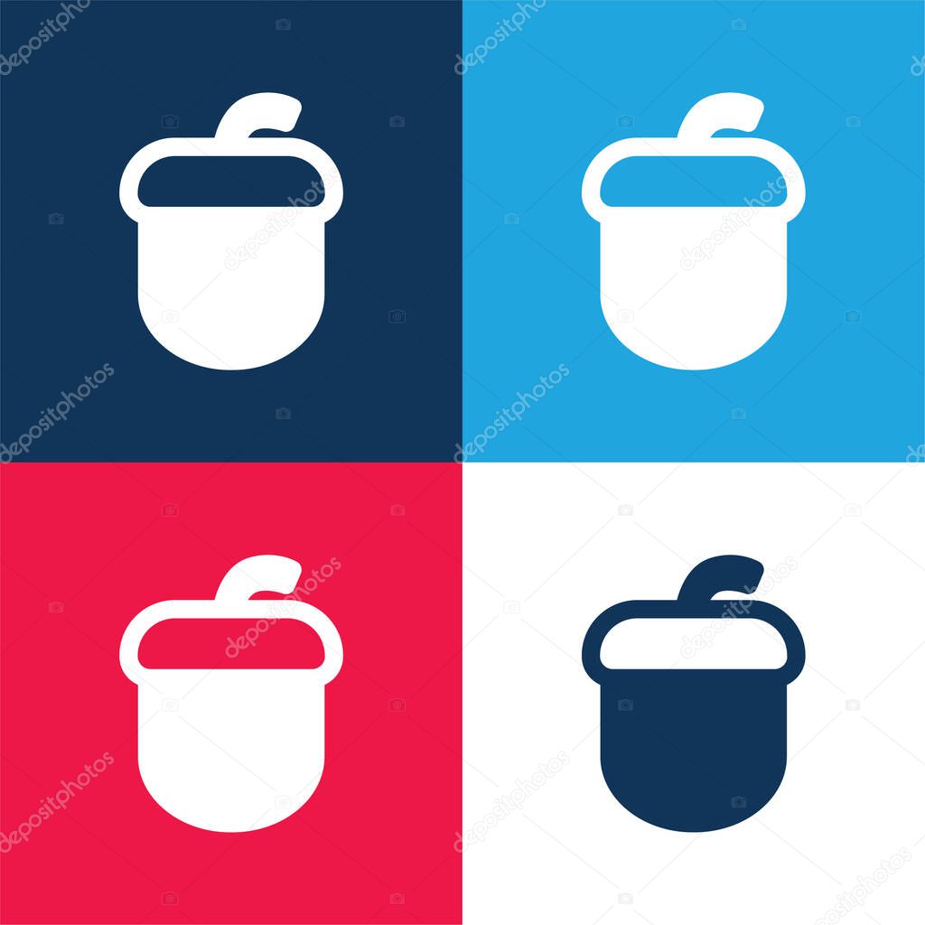 Acorn blue and red four color minimal icon set