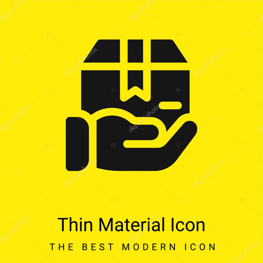 Box minimal bright yellow material icon