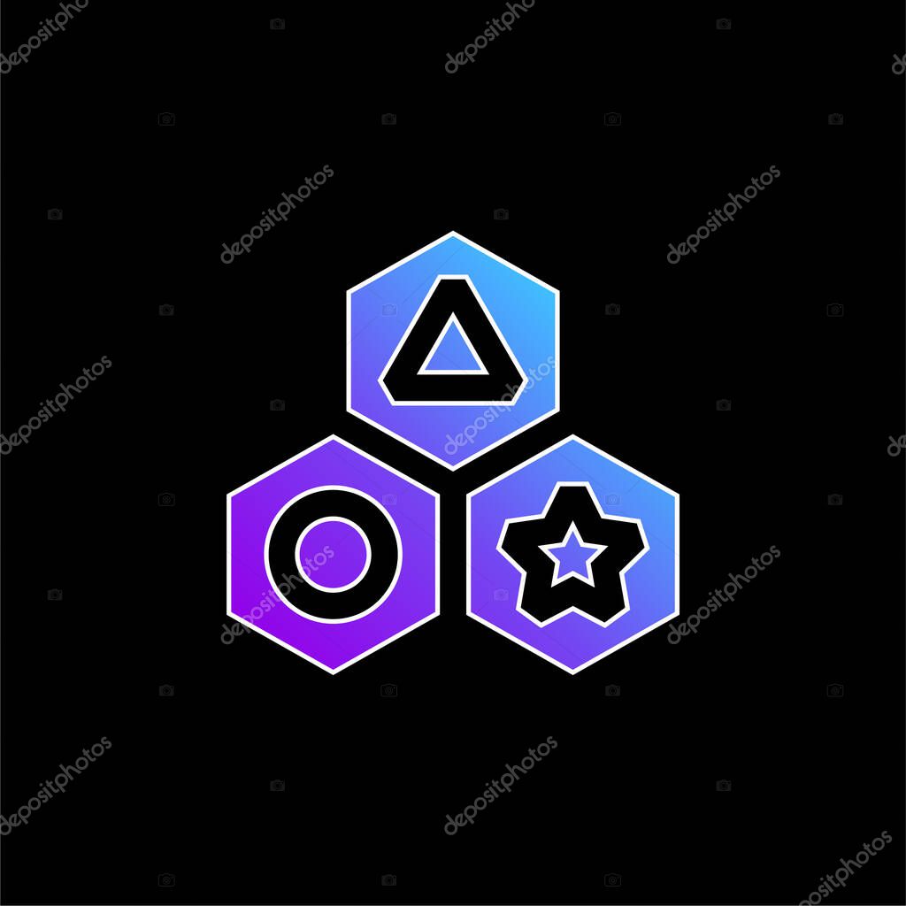 Blocks blue gradient vector icon