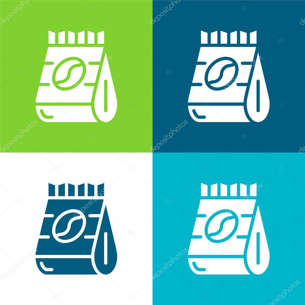 Beans Flat four color minimal icon set