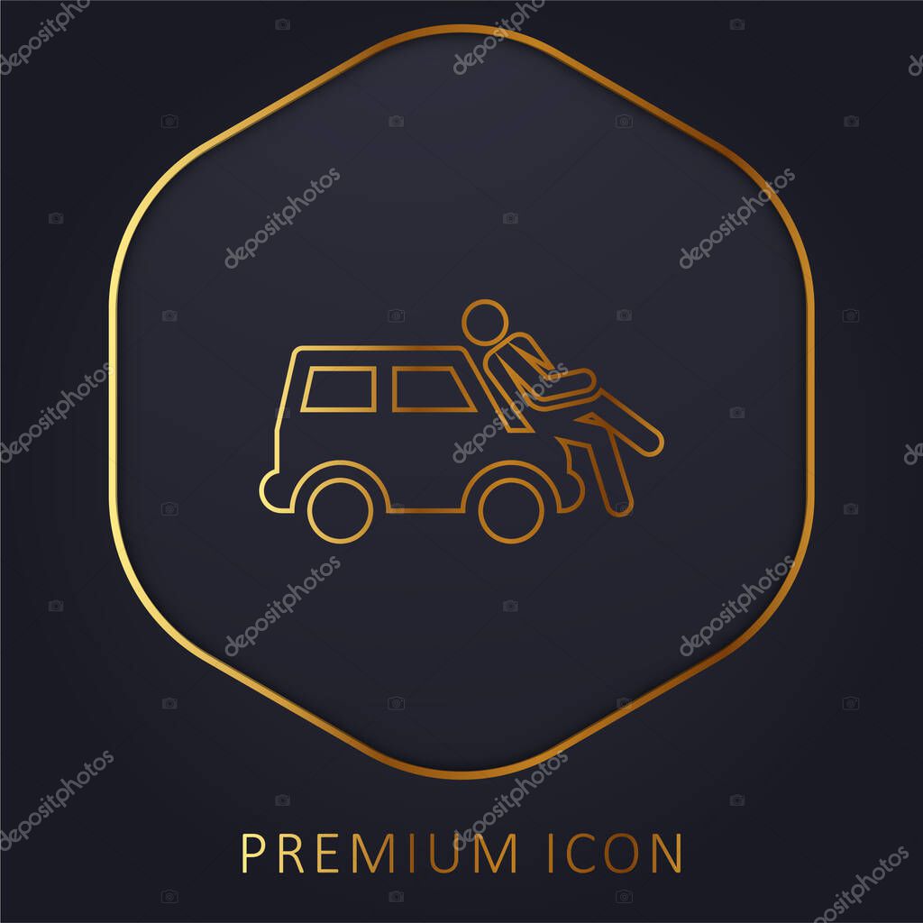 Accident golden line premium logo or icon