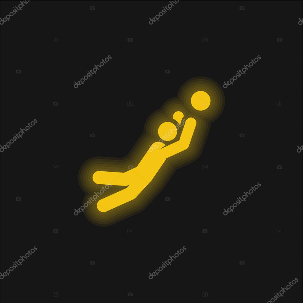 Ball Games yellow glowing neon icon
