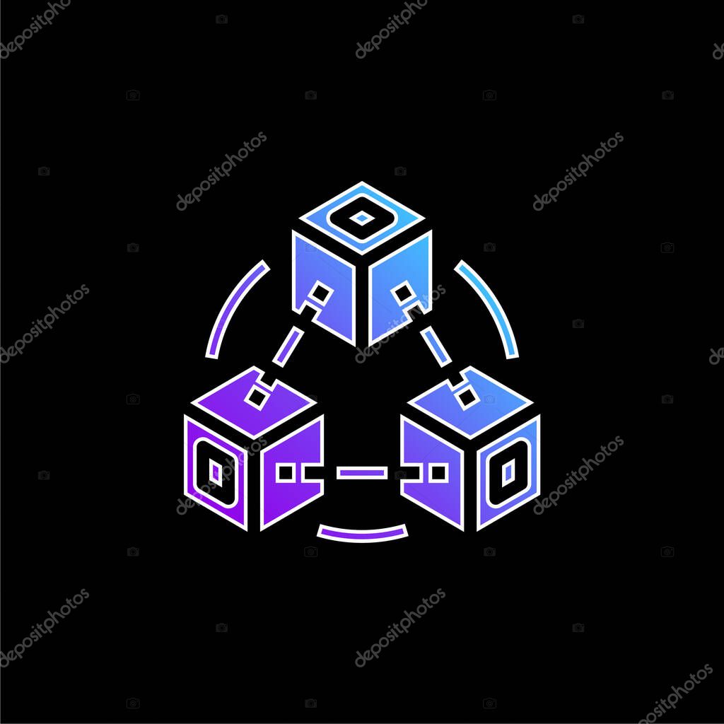 Blockchain blue gradient vector icon