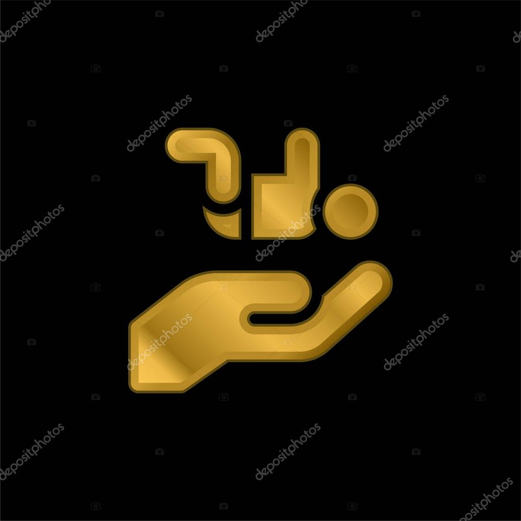 Adoption gold plated metalic icon or logo vector