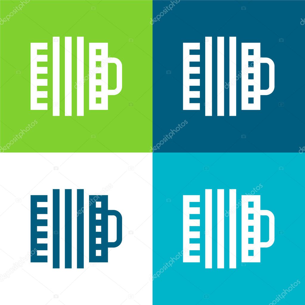 Accordion Flat four color minimal icon set