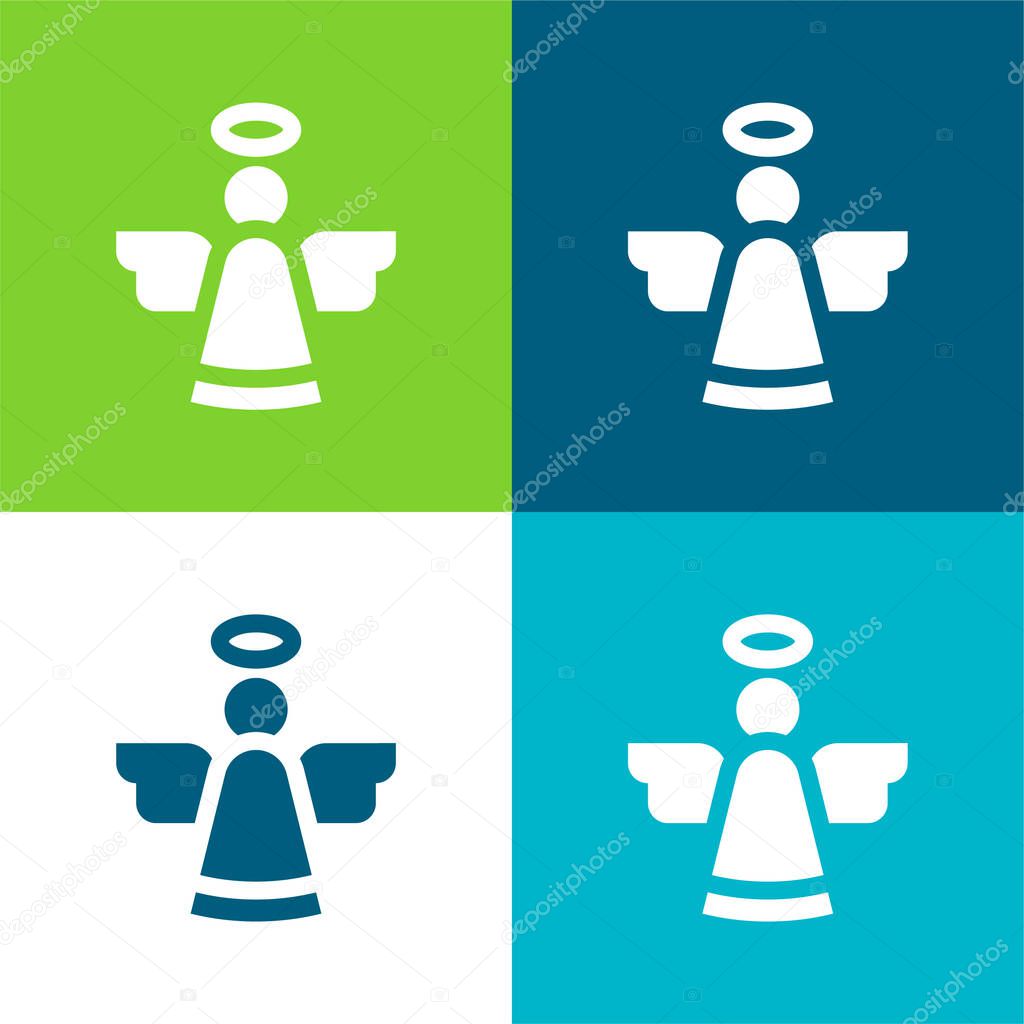 Angel Flat four color minimal icon set