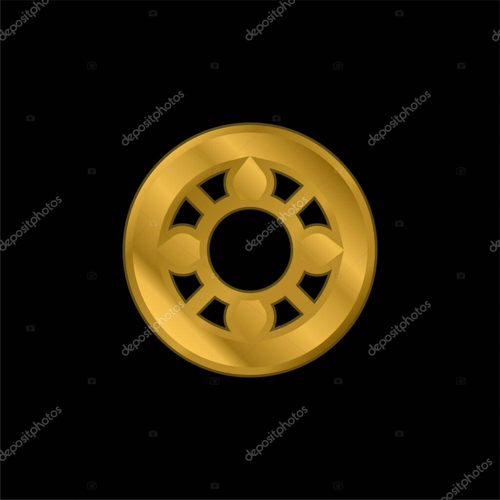Ball Bearing gold plated metalic icon or logo vector