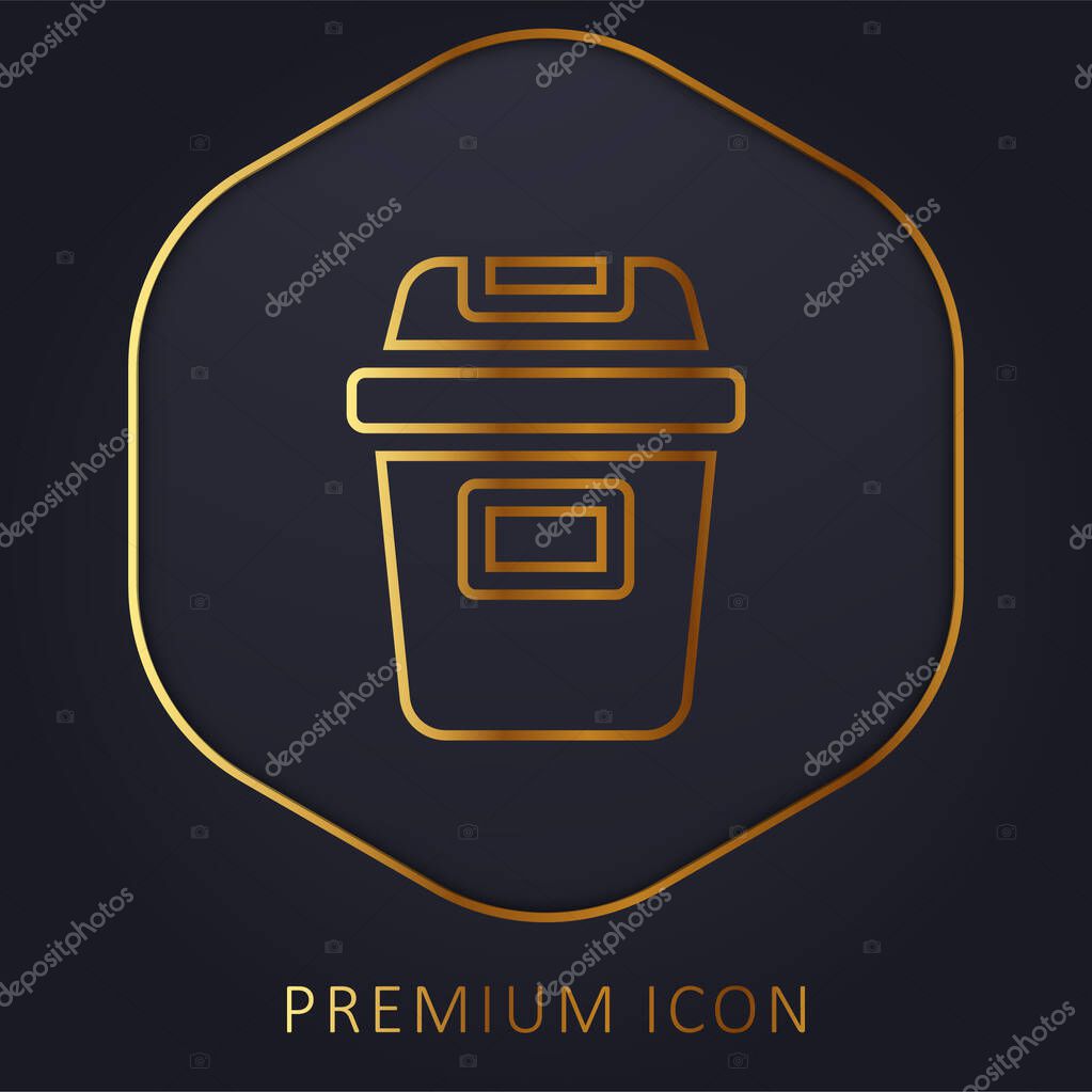 Bin golden line premium logo or icon