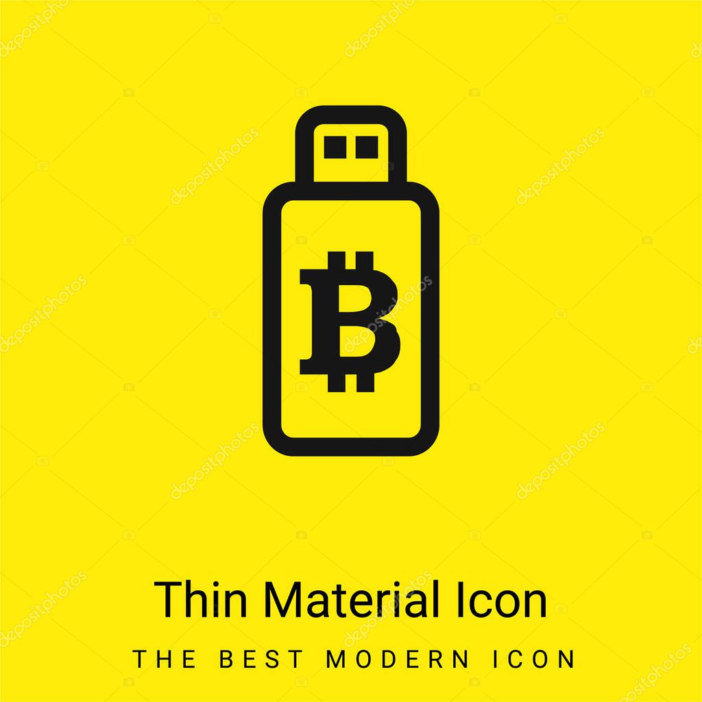 Bitcoin Sign On Usb Device minimal bright yellow material icon
