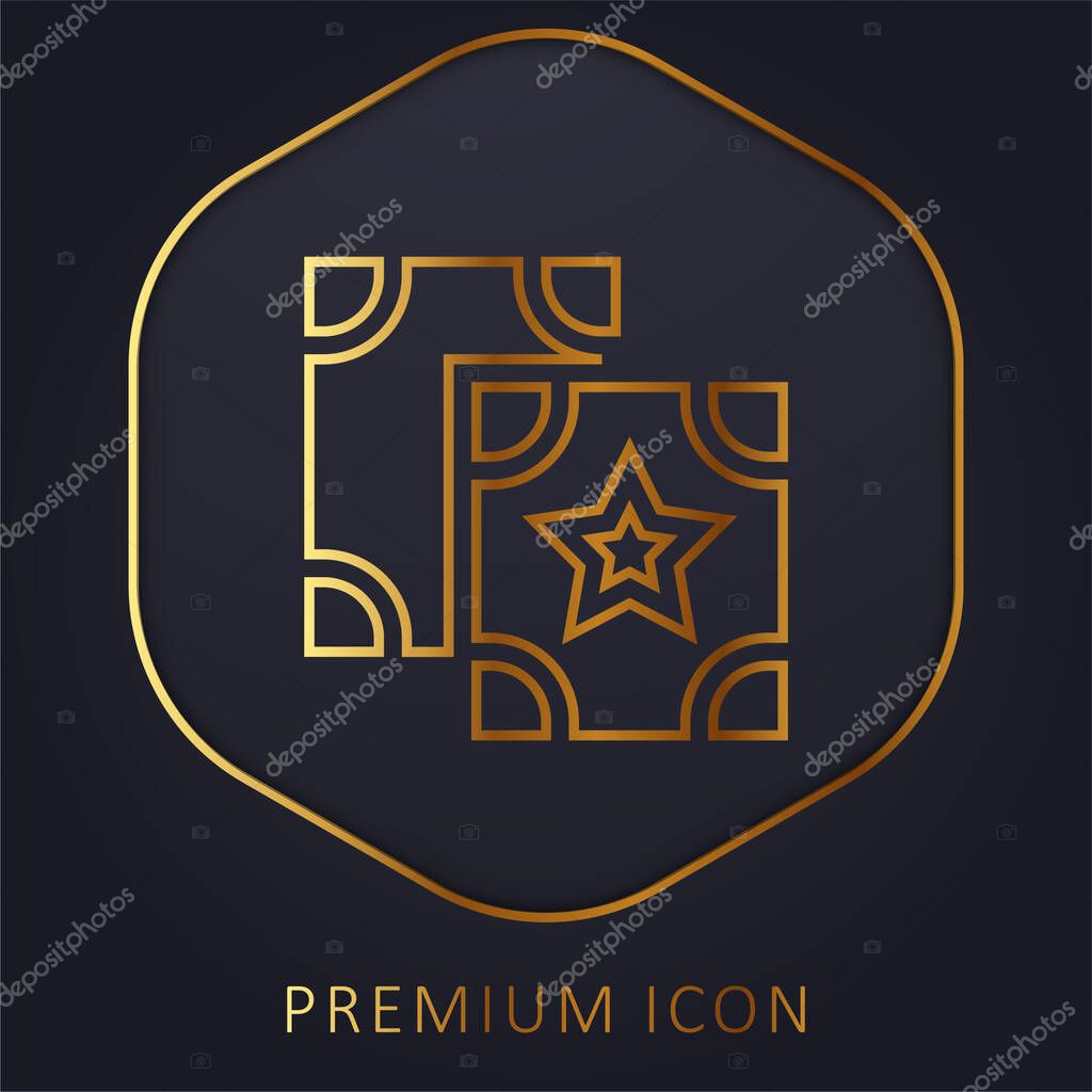 Astrology golden line premium logo or icon