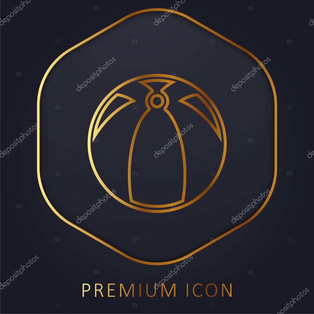 Big Beach Ball golden line premium logo or icon
