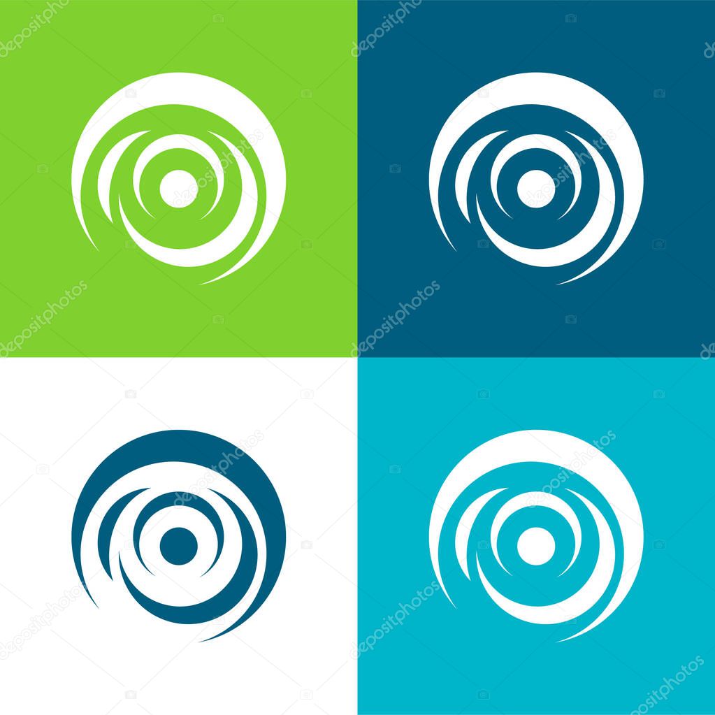 Black Hole Flat four color minimal icon set