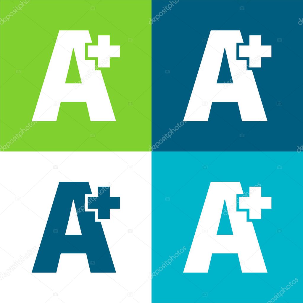 A Plus Symbol Flat four color minimal icon set