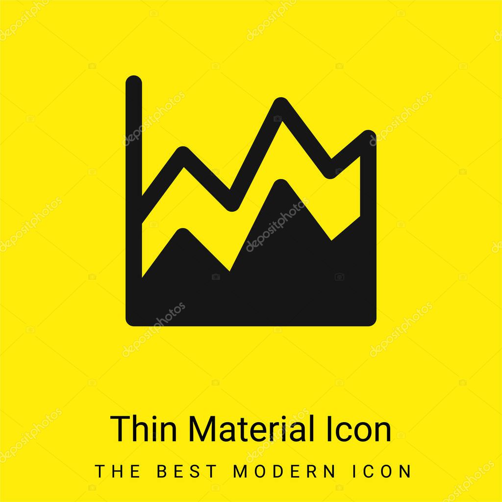 Area Chart minimal bright yellow material icon