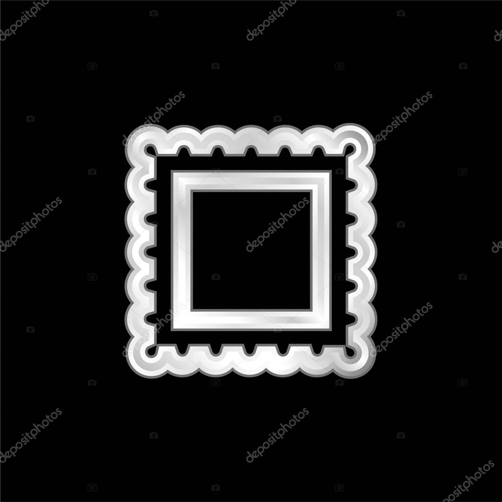 Border For Frame Pictures silver plated metallic icon