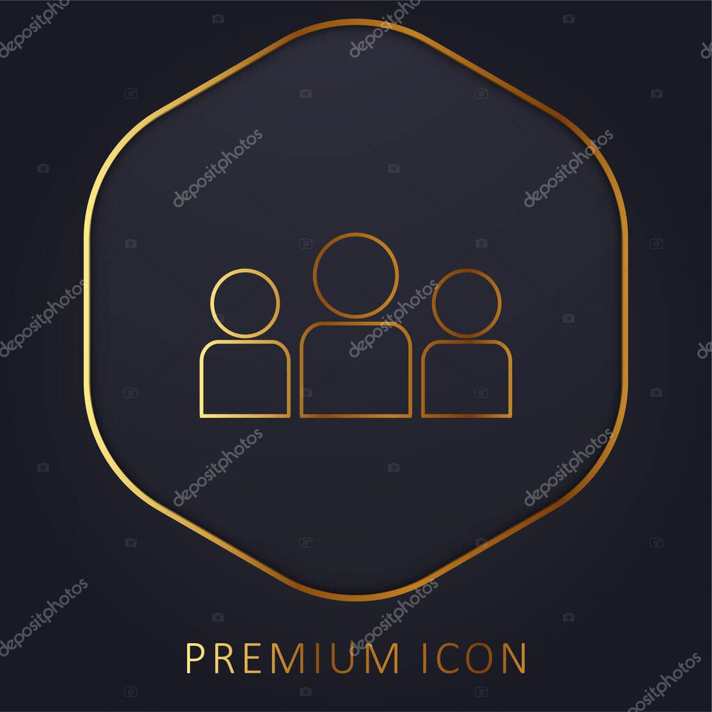 About Us golden line premium logo or icon