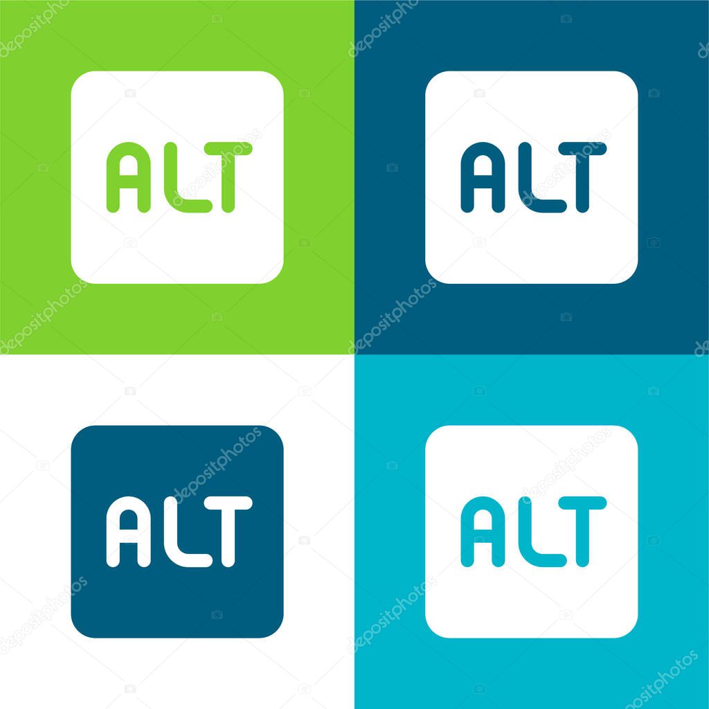 Alt Flat four color minimal icon set