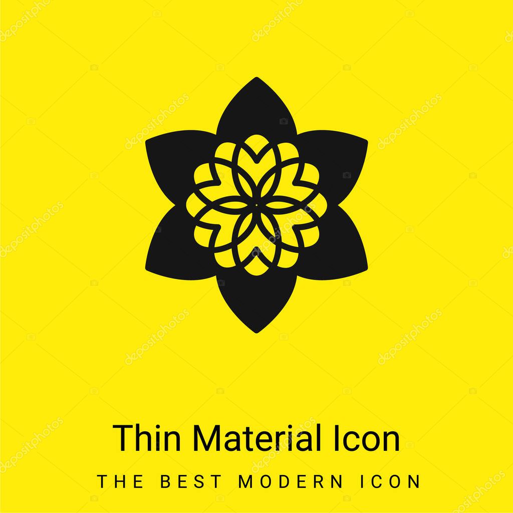 Beautiful Buddhist Flower minimal bright yellow material icon