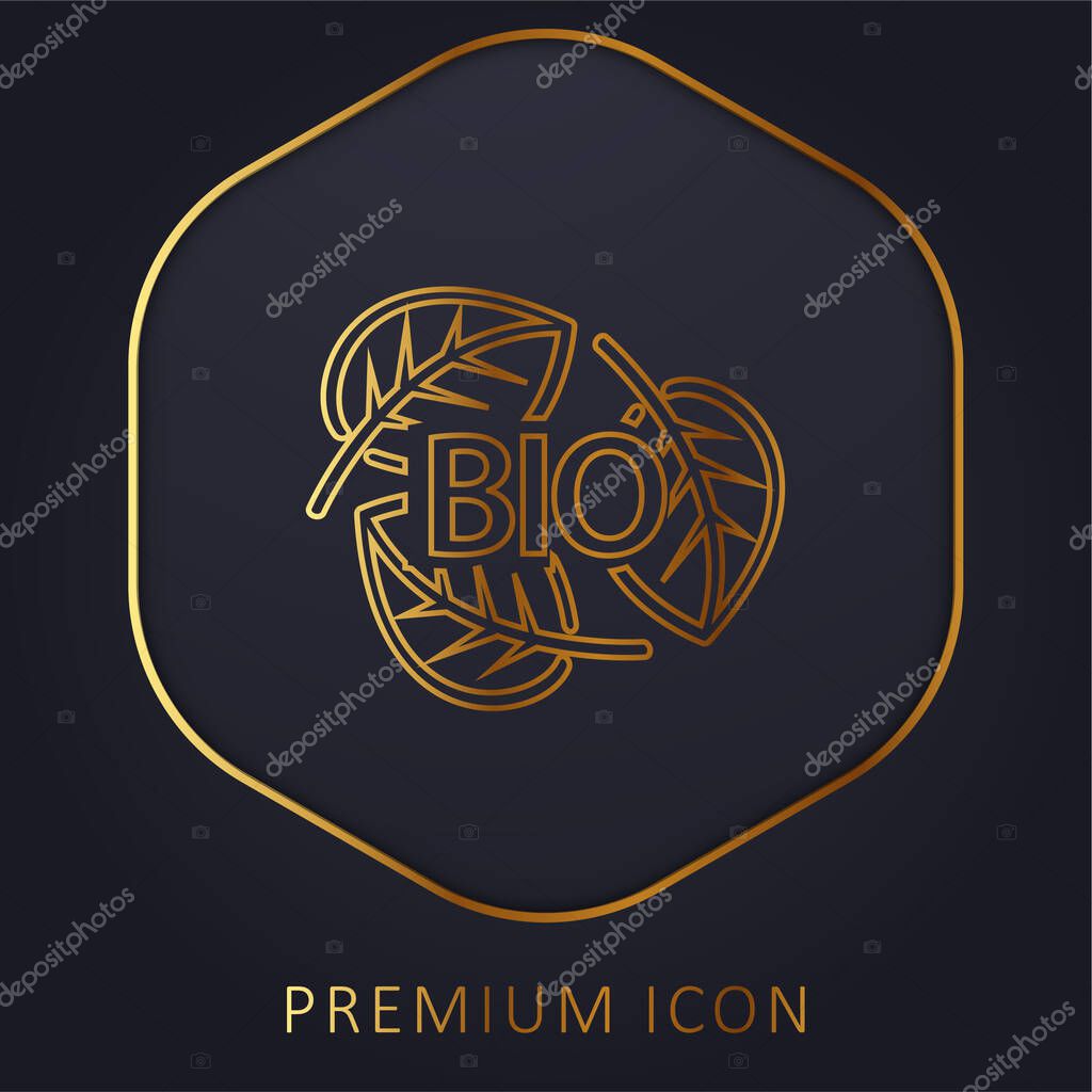 Bio Mass Eco Energy golden line premium logo or icon