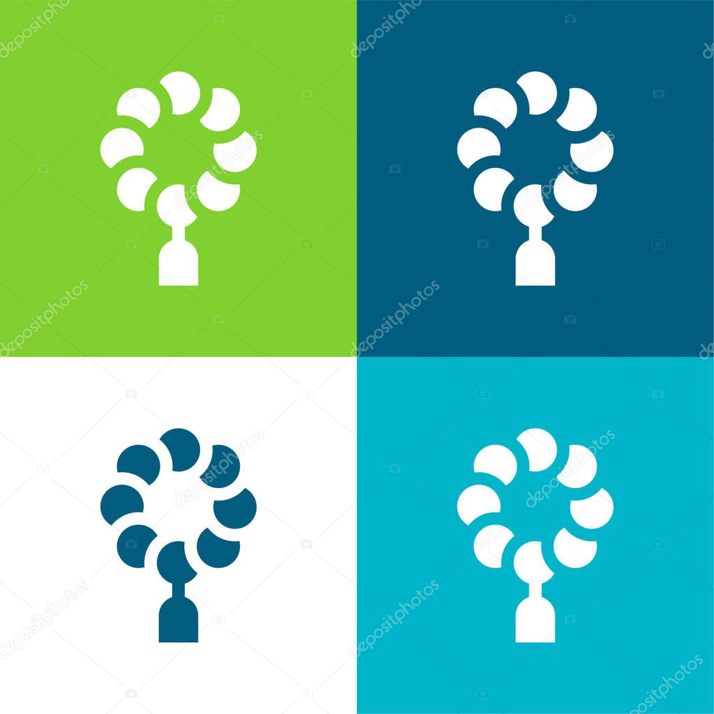 Beads Flat four color minimal icon set
