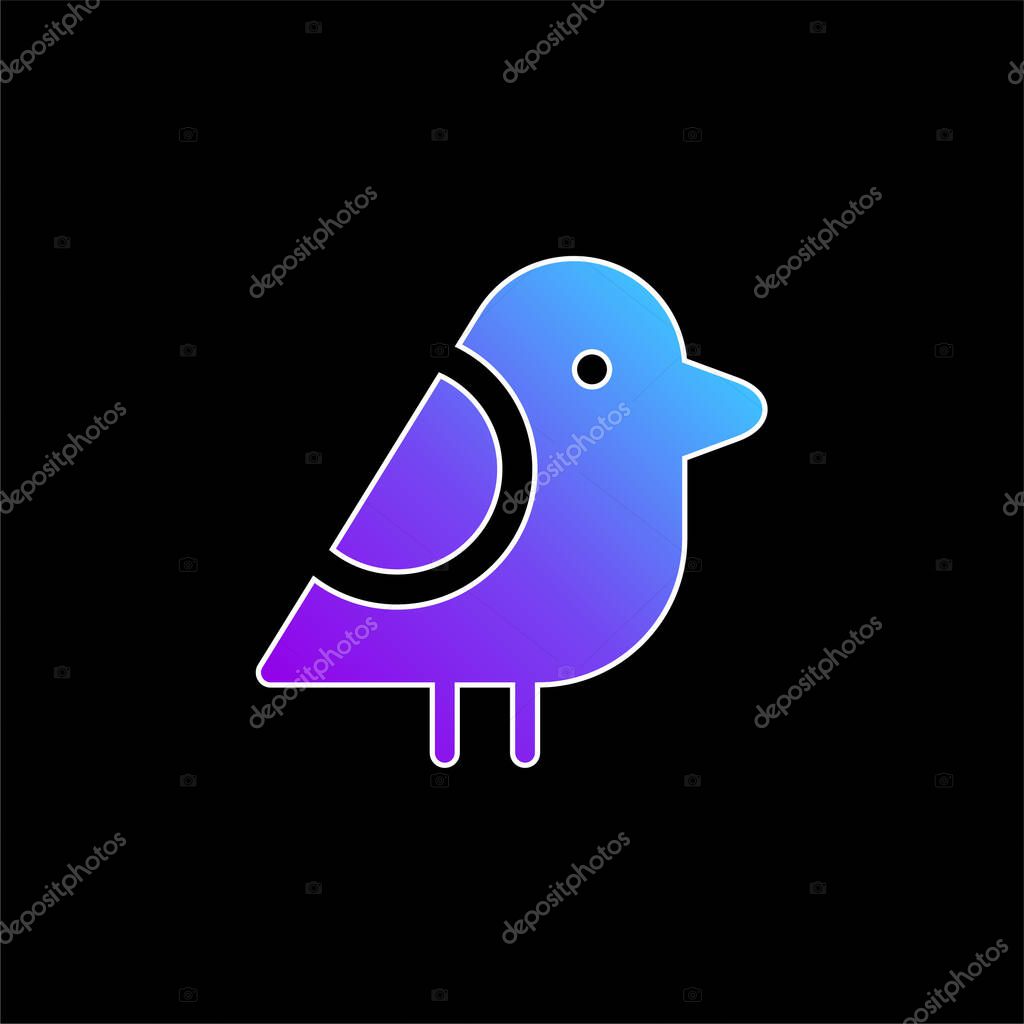 Bird blue gradient vector icon