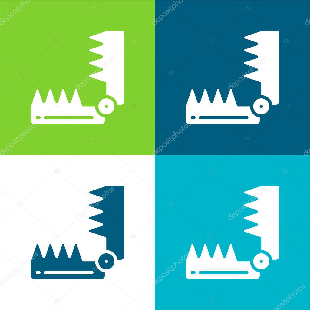 Bear Trap Flat four color minimal icon set