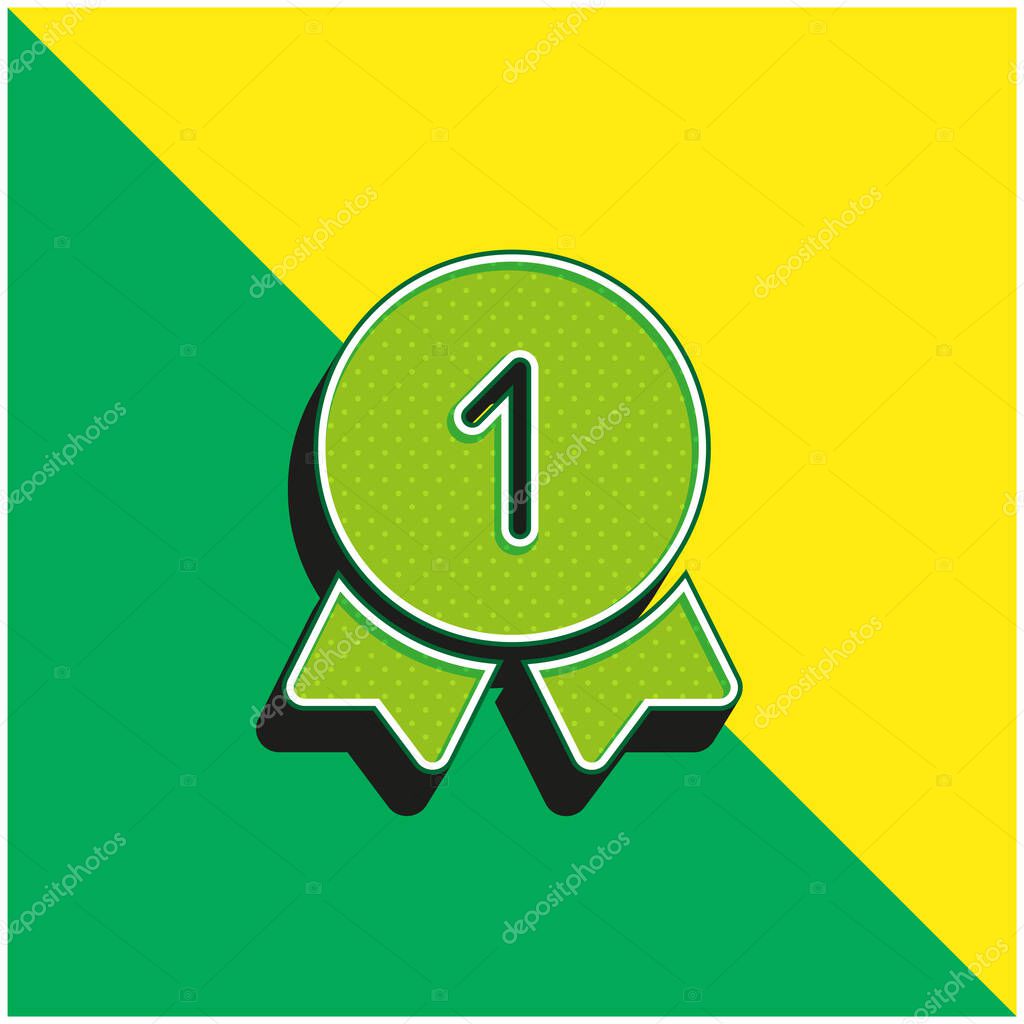 Best Green and yellow modern 3d vector icon logo