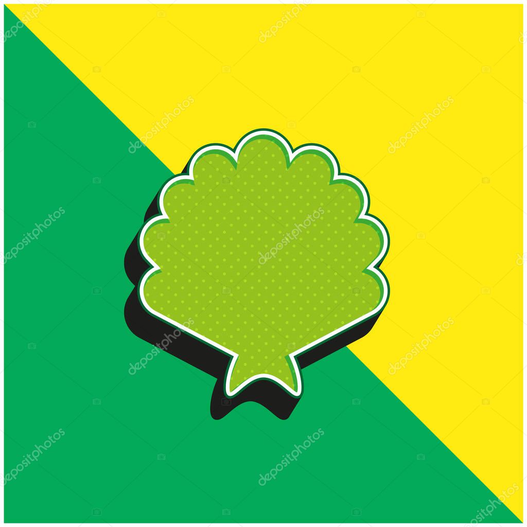 Big Shell Green and yellow modern 3d vector icon logo