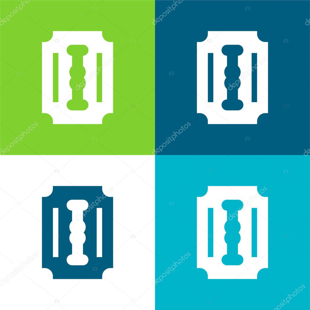 Blade Flat four color minimal icon set