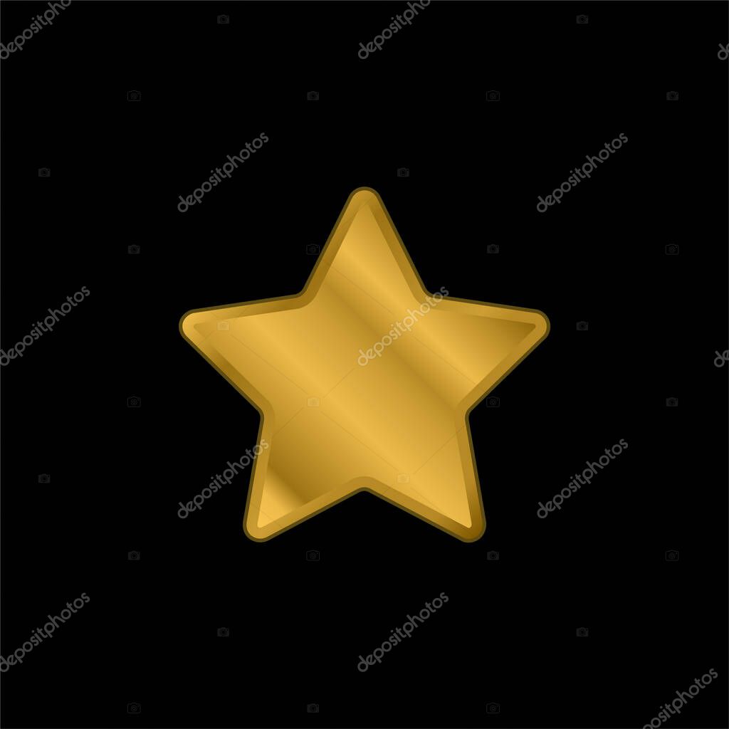 Bookmark Star gold plated metalic icon or logo vector