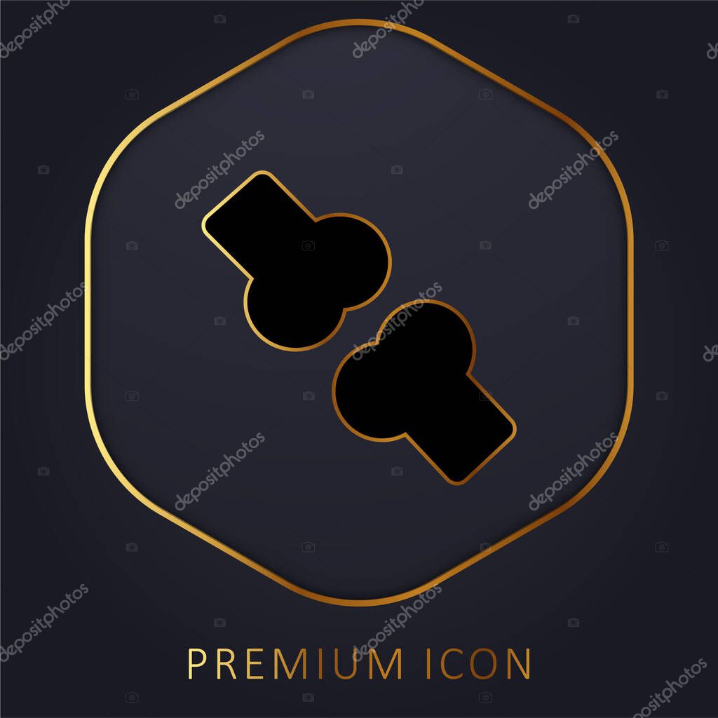 Bone golden line premium logo or icon