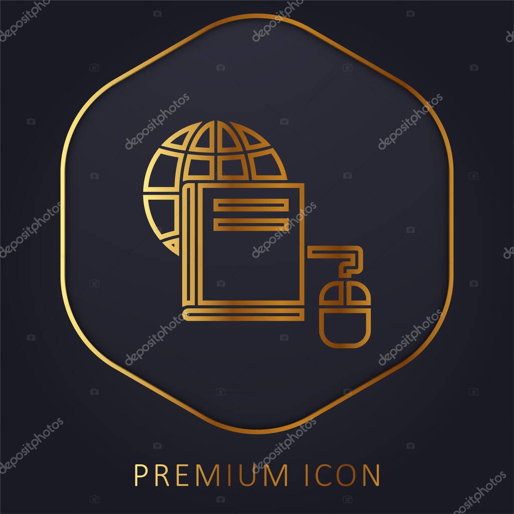 Book golden line premium logo or icon