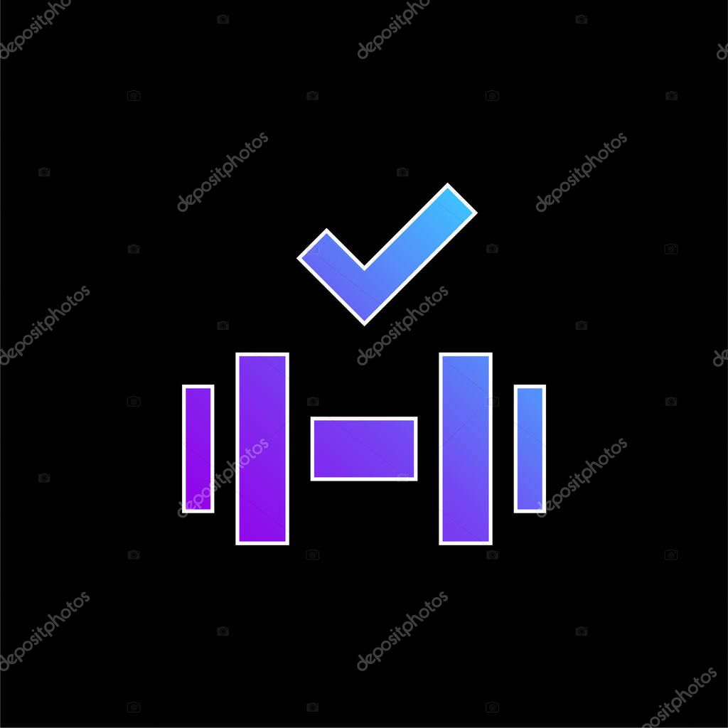 Barbell blue gradient vector icon