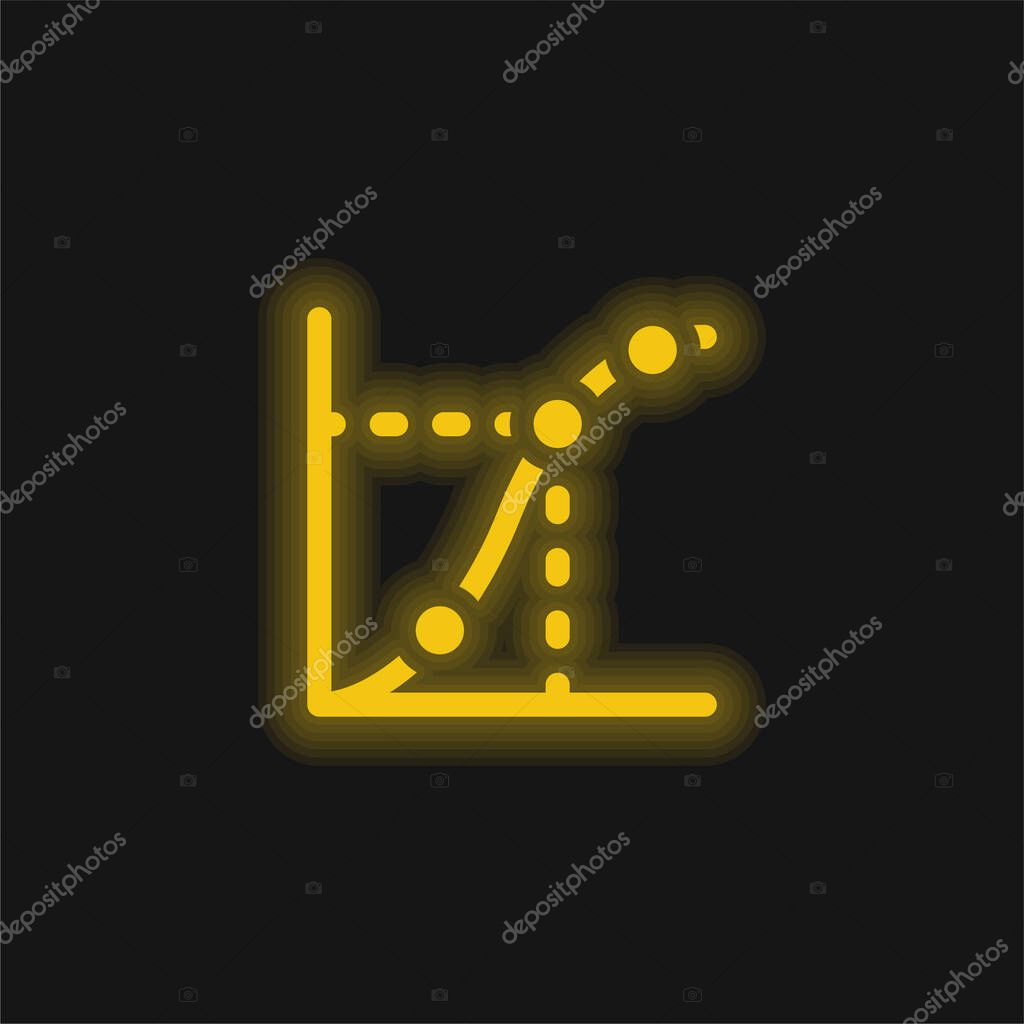 Axis yellow glowing neon icon