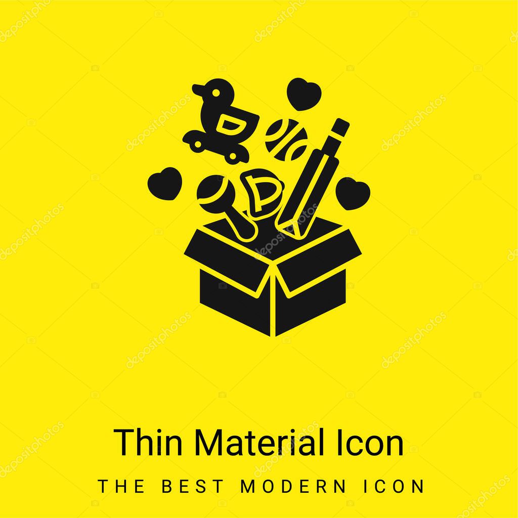 Box minimal bright yellow material icon