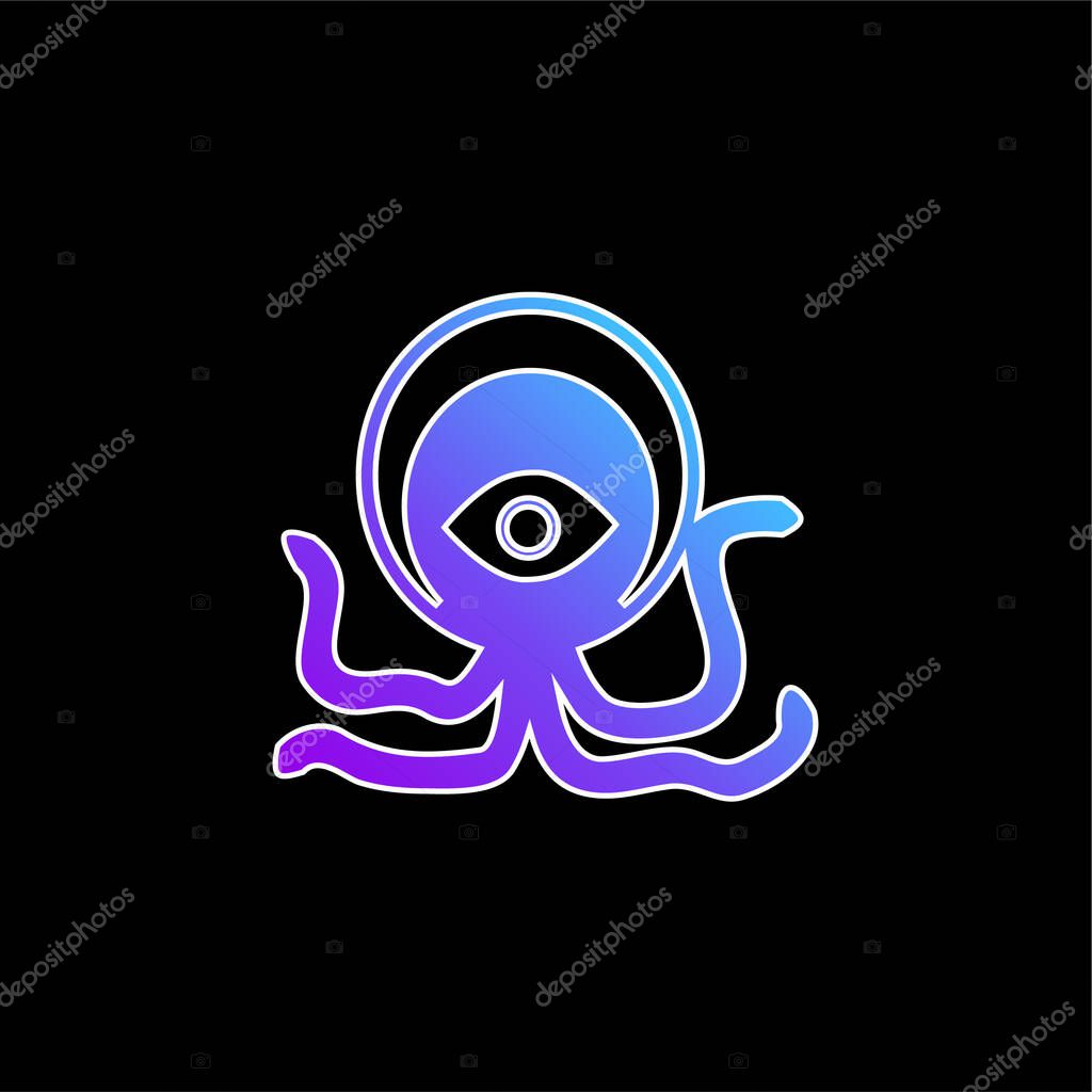 Alien Creature blue gradient vector icon