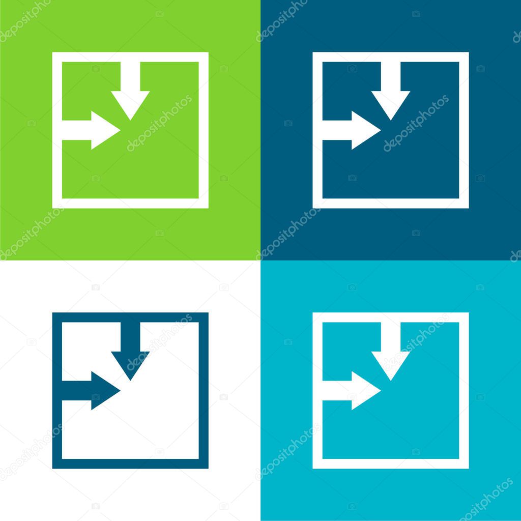 Absolute Position Flat four color minimal icon set