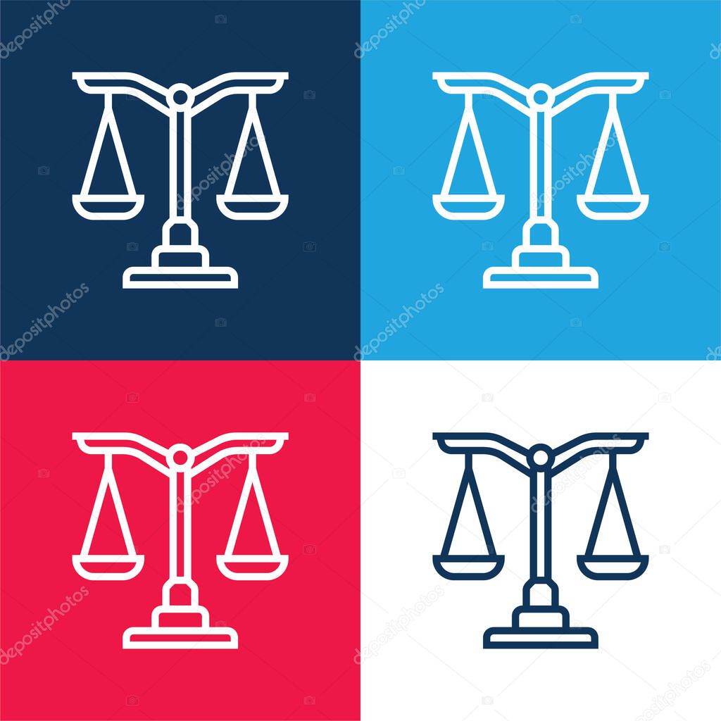 Balance blue and red four color minimal icon set