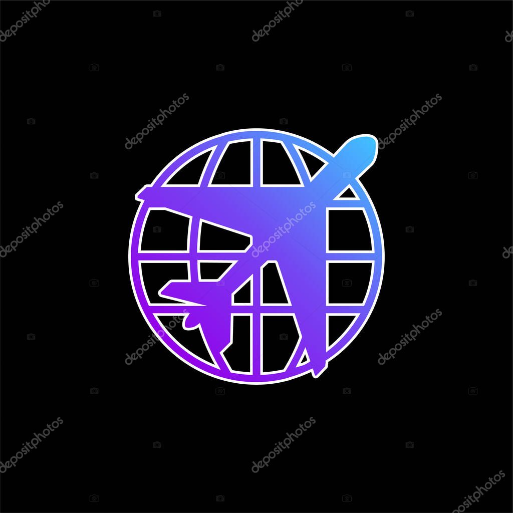 Airport blue gradient vector icon