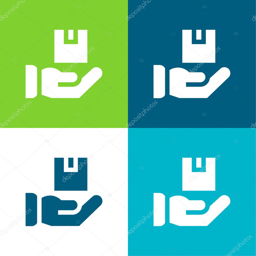 Box Flat four color minimal icon set
