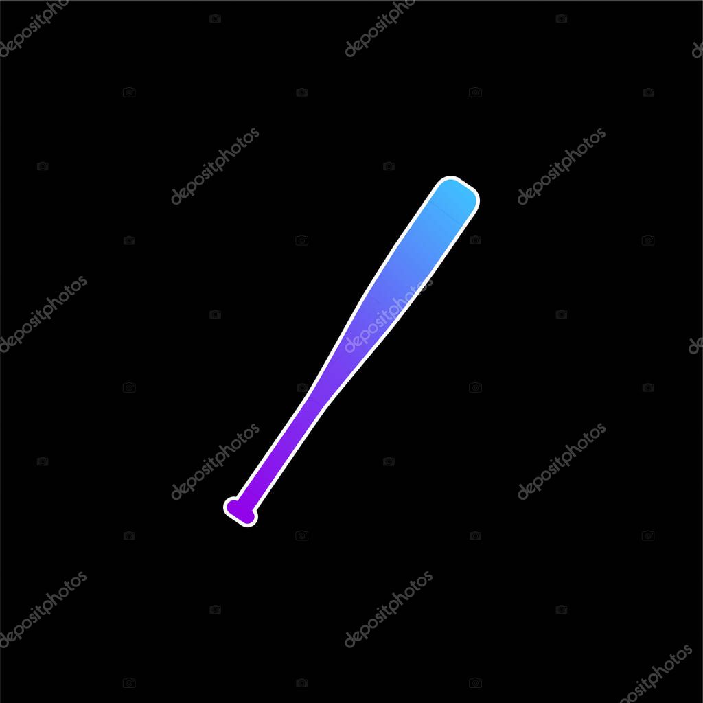 Baseball Bat Silhouette blue gradient vector icon