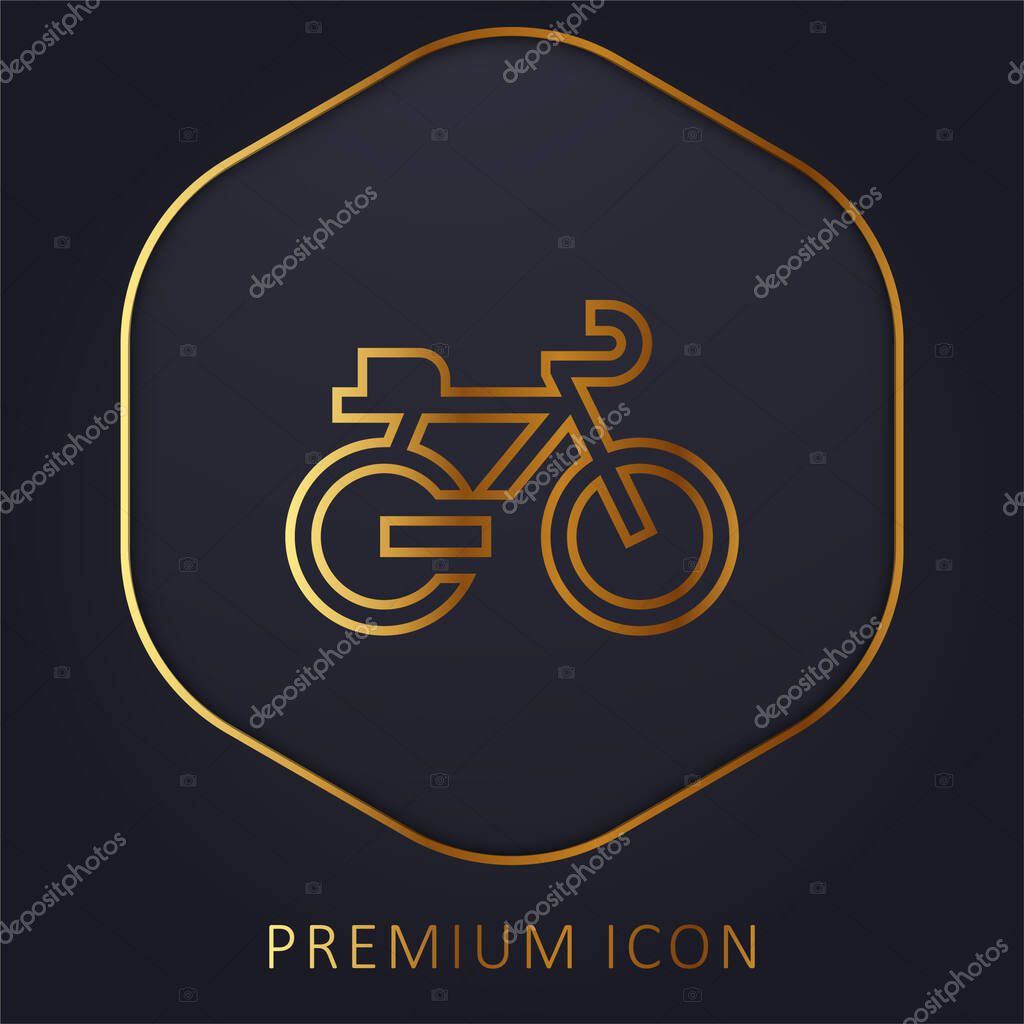Bike golden line premium logo or icon
