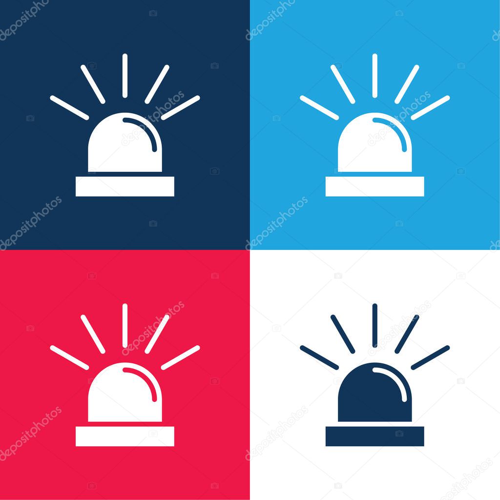 Alarm blue and red four color minimal icon set