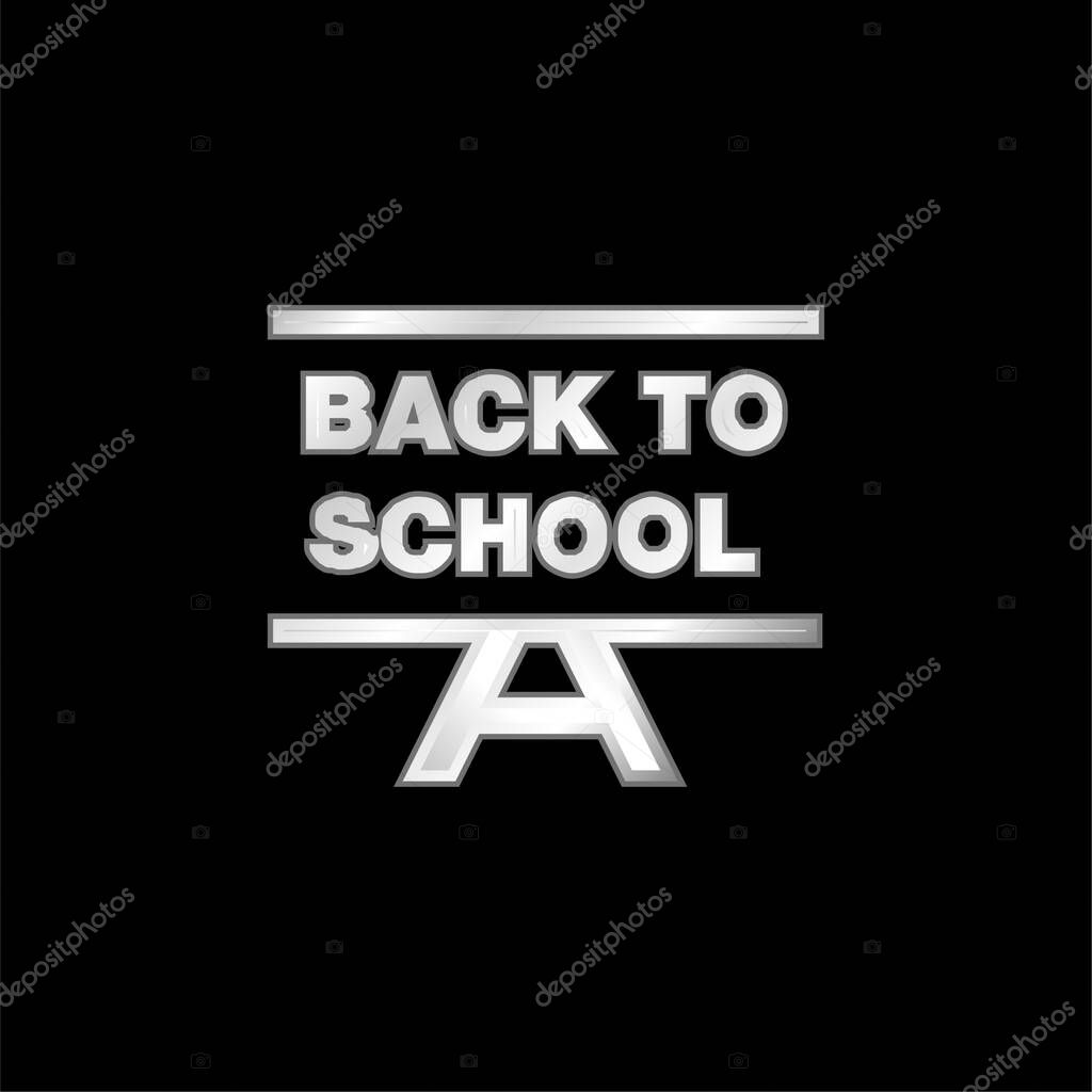 Back To School silver plated metallic icon