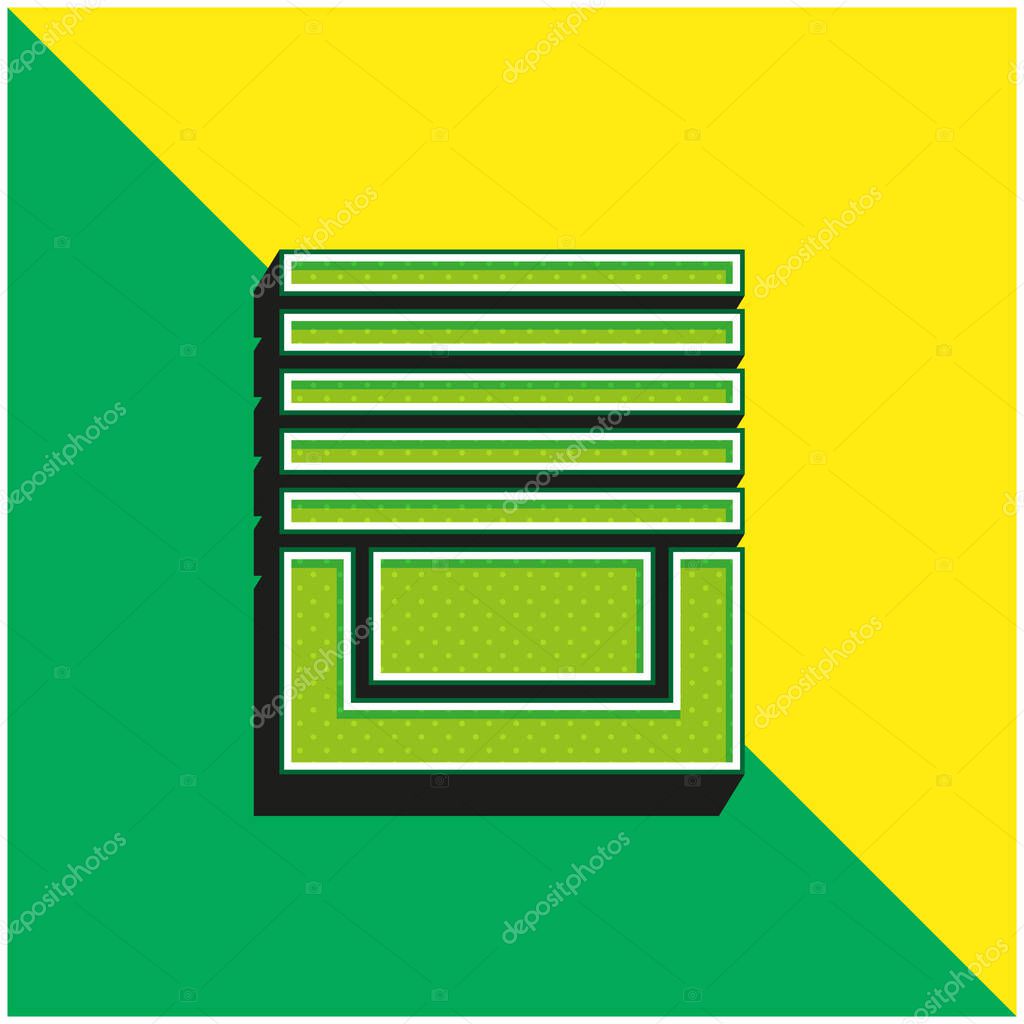 Blinds Green and yellow modern 3d vector icon logo